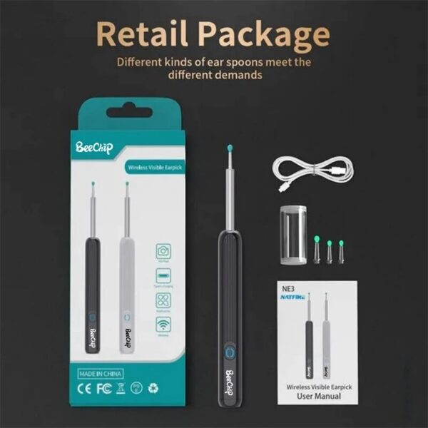 Wireless WiFi Pick Otoscope Camera Borescope Luminous Wax Cleaning Teeth Oral Inspection Health Care Ear Cleaner