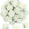 Kesoto 50pcs Black Roses Artificial Flowers Bulk, 1.6 Inch Small Silk Fake Roses Flower Heads for Decoration, Crafts, Wedding Halloween Party Home Decor