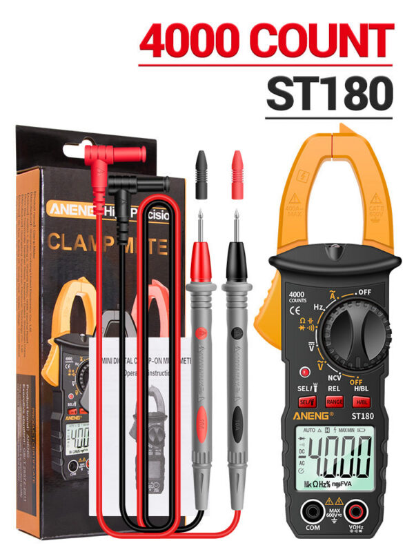 af2933bcb00d3234 ANENG ST180 AC Current Clamp Meter Digital 4000 Counts Multimeter Ammeter Voltage Tester Car Amp Hz Capacitance NCV Ohm Tool