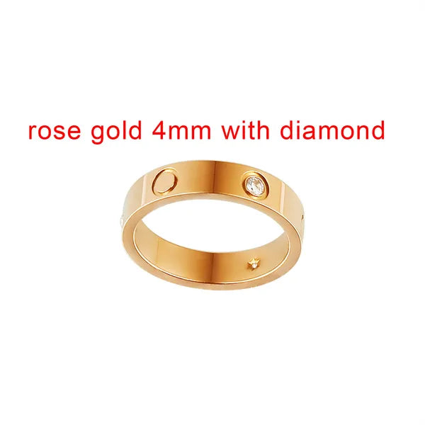 af2c5a96f2eef9c2 Mens Womens Love Ring man 4mm 5mm 6mm Wedding High quality s size 5-11 Diamond rose sier Engagement with box Crtir Designer gold Band Rings for Woman