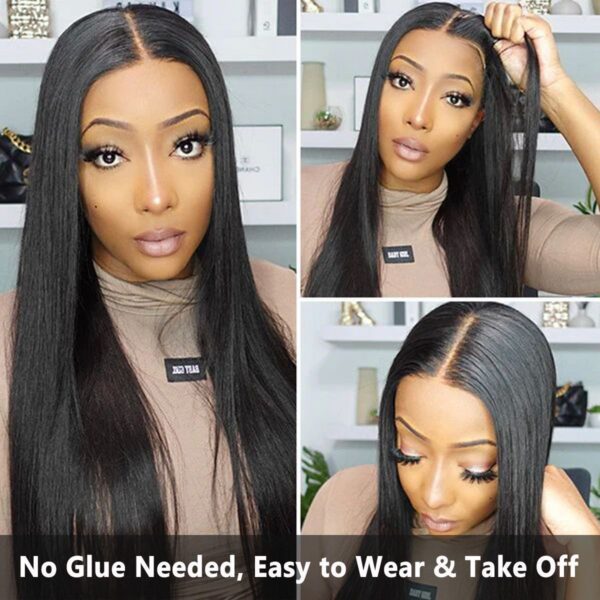 af34b9c2c7b70804 Glueless Straight 13x4 Front Pre-Cut Human Hair Wigs Ready To Wear 6x4 5x5 Hd Lace Closure Wig