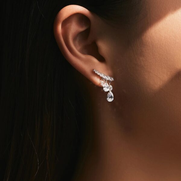 af436ca9624f042f MODIAN 925 Sterling Silver Sparkling Geometric Water Drop CZ Stud Earrings For Women Wedding Engagement Fine Jewelry Gifts