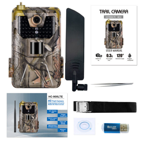 af47e0bd5ea0db17 HC900LTE 4G Hunting Trail Camera 20MP 1080P Photo Traps 0.3S MMS/SMS/P/FTP Wildlife Surveillance Trails Cameras 44LED IP65