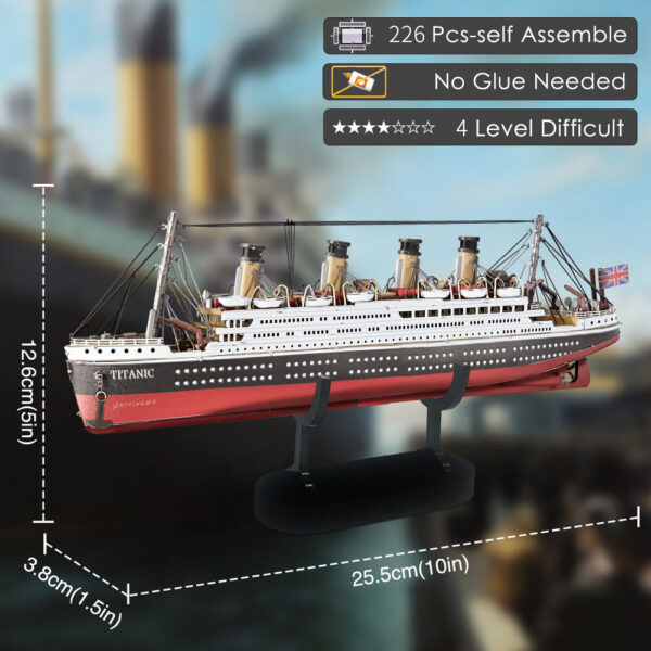 af4af04581b3bc47 Piececool 3d Metal Puzzles Gifts for Adults Titanic Ship Model 226pcs Cruise Jigsaw Toys Building Kits Home Decoration