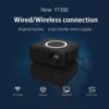 YT300 Portable Mini Projector 24 ANSI HD 1080P Wired and Wireless Mobile Home Theater Projection