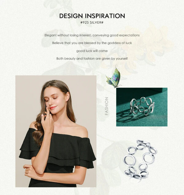 af5b6753fd6736c1 Modian 2021 Real 925 Sterling Silver Irregular Round Finger Ring Fashion Party Accessories For Women Fine Statement Jewelry Gift
