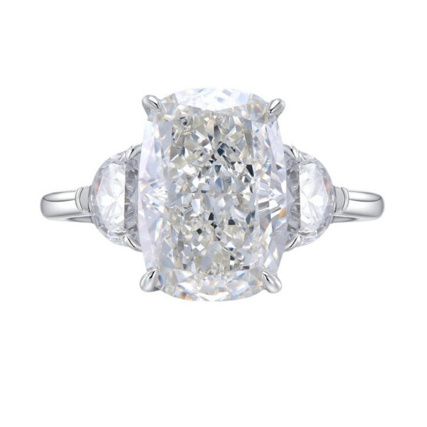 af6d63f830f86d67 S Sier 9×13mm White Grade G Pigeon Egg-Shaped High-Carbon Zircon Fashion Minimalist Ring