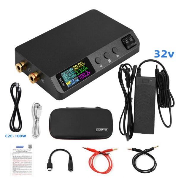 ALIENTEK DP100 DC Power Supply Adjustable 30V 5A Laboratory Bench Power Supply Portable Regulator Switching Digital Power Supply