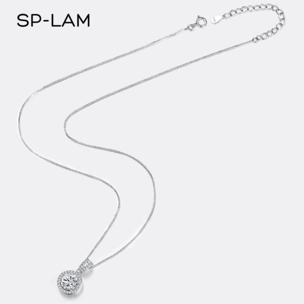 af78532f6f3d4003 SP-LAM Moissanite Diamond Pendant Necklaces For Women Sterling Sier Chain Trending Iced Bling Wedding Jewelry