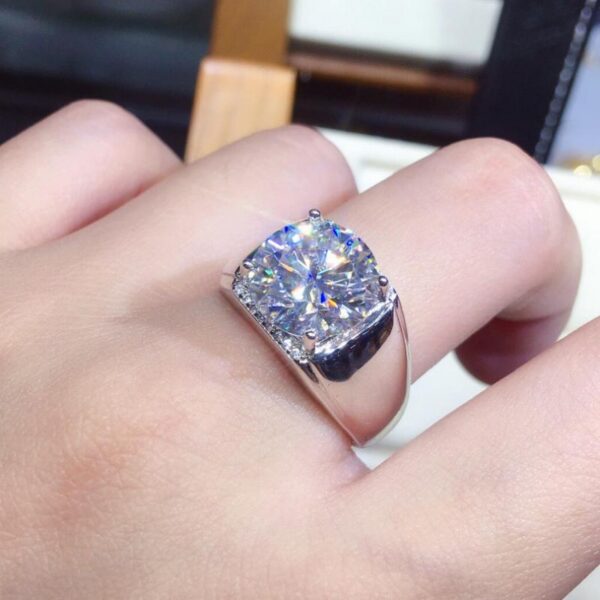 af7e5dbf71a9fe48 HOYON 5 Carat Diamond Style Hearts Arrows PT950 Color Moissanite Open Size Ring for Men and Women Sier Jewelry
