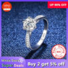 af806d22bedfe975 Allergy Free 100% Real Sterling Sier Rings Women Round 1 Carat Zirconia Diamant Engagement Wedding Band Fine Jewelry