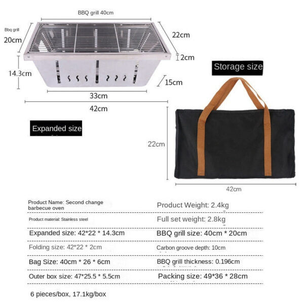 af8a07c127248757 304 Stainless Steel Grill Portable Outdoor IGT Table Folding Firewood Barbecue Camping Stove