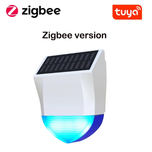 Tuya Smart Zigbee/Wifi Siren Alarm Waterproof Outdoor With Solar And USB Power Supply Optional 95dB Remote Control