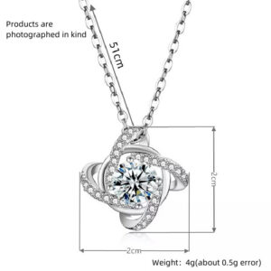 af95d4ef073e4bde 1pcs Steel Color-color Necklace Ladies Cold Wind Four Leaf Clover With Diamonds Brass Pendant Jewelry