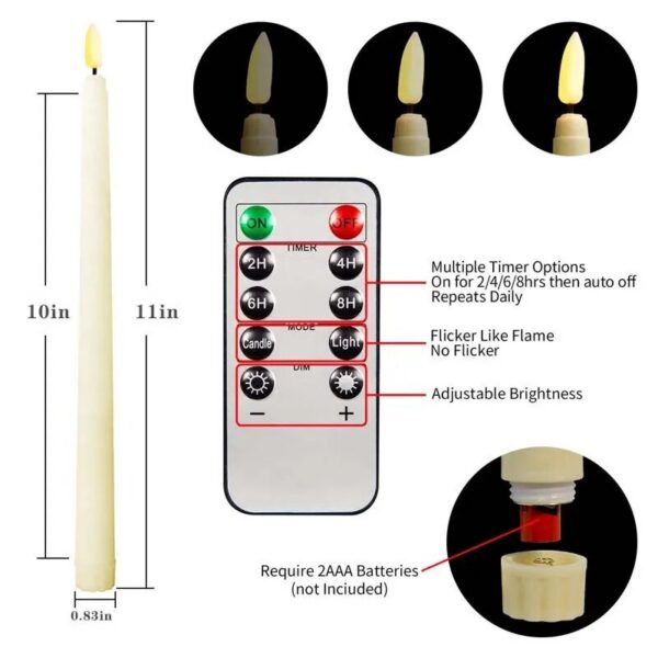 af9c268f6969e8d4 LED Flameless Flickering Taper 3D Wick Candles Lamp with Remote Control Tea Lights Wedding Home Decor Battery Operated