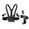 1 PC Adjustable Clip With Chest Strap Fixation Bracket for Sport Mobile Phone Camera Black Holder Accessory