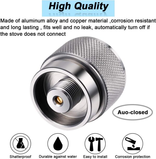 afb29a275cc70370 Hotop 2 Pieces Camping Stove Adapter 1 Lb Propane Small Tank Input EN417 Lindal Valve Output Outdoor Cylinder LPG Canister Adapter