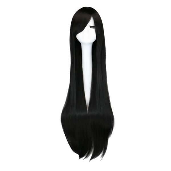 Long Straight Cosplay Wig Purple Black Red Pink Blue Dark Brown 100 Cm Synthetic Hair Wigs