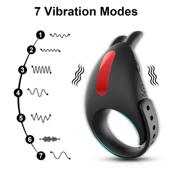 Adjustable Men Vibrating Ring Remote Control Ejaculation Delay Clitoris Stimulation Sex Toy for Couples