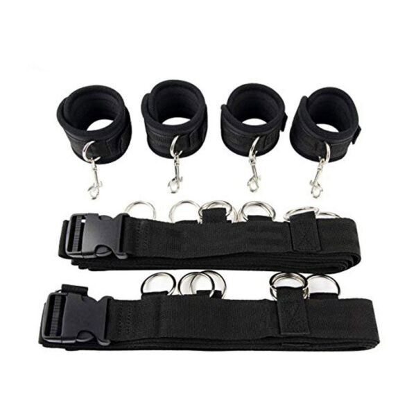 afea91059955e235 Restraint Set BDSM Bondage Handcuffs & Ankle Cuffs Slave On The Bed Open Leg Flirt Sex Toys For Women Couples Erotic No Vibrator