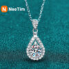 affc4c633dbd507c NeeTim 2CT Moissanite Pendant For Women Diamond Necklace Sterling Sliver Plated White Gold Wedding Fine Jewelry for Girl