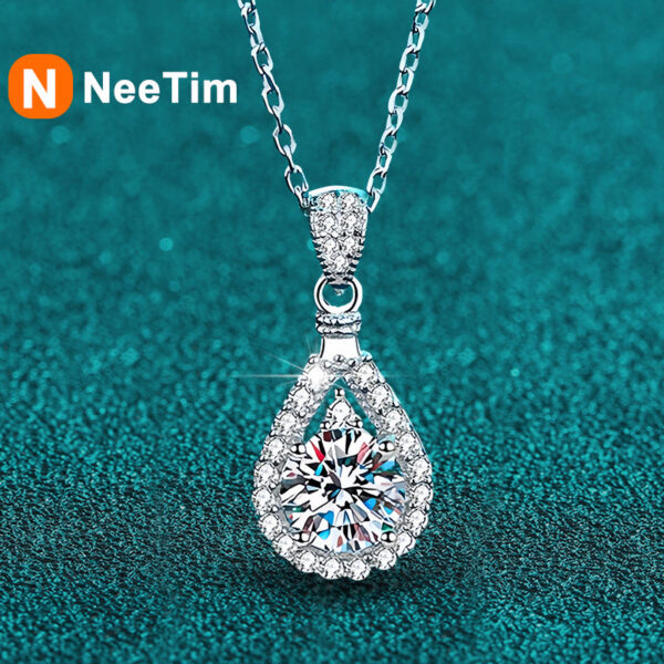 affc4c633dbd507c NeeTim 2CT Moissanite Pendant For Women Diamond Necklace Sterling Sliver Plated White Gold Wedding Fine Jewelry for Girl