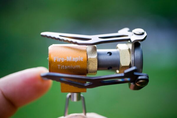 Fire-Maple FMS-300T Ultralight Titanium Backpacking Camping Gas Stove | 2600W Pocket Backpacking Cooking Folding Burner | Outdoor Trekking Hiking Fishing (Orange)