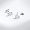 MODIAN 925 Sterling Silver Simple Emerald Cut CZ Stud Earrings Hypoallergenic Earrings For Women Wedding Engagement Fine Jewelry