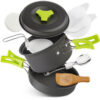 b02348deaf9f056e Camping Set Backpacker's Cooking Set: Portable, Durable Outdoor Cookware with Tableware and Handy Storage Bag