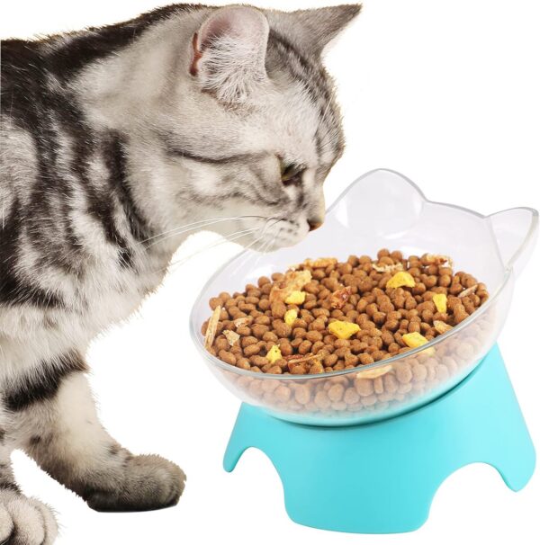 MILIFUN Raised Cat Food Bowls with Stand, Cat Dishes for Food or Water, Cat Tilted Bowl, Pet Dish with Stand