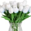 b03836dfb04d0473 IPOPU Real Touch Purple Tulips 24PCS Artificial Flowers for Decoraion Fake Tulips Light Purple Flowers Floral Arrangements Artificial Faux Tulips Decor for Table Home Kitchen Decor (Light Purple)