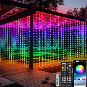 b0494231078bd51d Smart LED Lights, 3mx3m 300Leds USB Lights with Bluetooth App Timer ,Music Sync Christmas Curtain String Outdoor