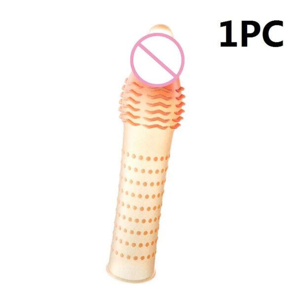 b057fbe731af7255 Spike Condoms Penis Extension Sleeves Sex Toys For Men Delay Ejaculation Reusable condoms Enlargement Sperm Lock Cock Ring 5pcs