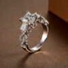 Vintage Princess cut Lab Diamond Ring sterling sier Engagement Wedding band Rings for Women Bridal Fine Party Jewelry
