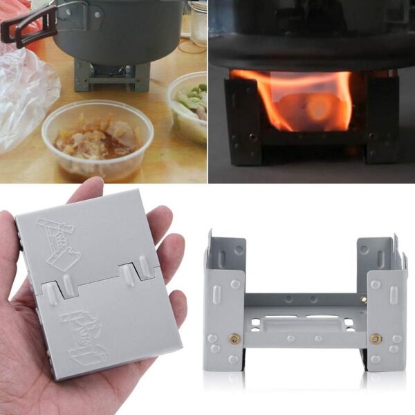 b063addfb56cf967 Folding Alcohol Stove, Spirit Burner 95 x 75mm Solid Alcohol Fuel Stove Portable Camping Stove for For Hiking, Camping, BBQ, Picnic, Outdoor To Boil Water, Make Coffee Pocket Stove Burner