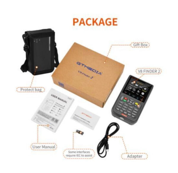 GTmedia 2 meter DVB-S2/S2X H.265 Meter Satellite Finder than V8 FINDER PRO vs satk ST-5150 ws-6933