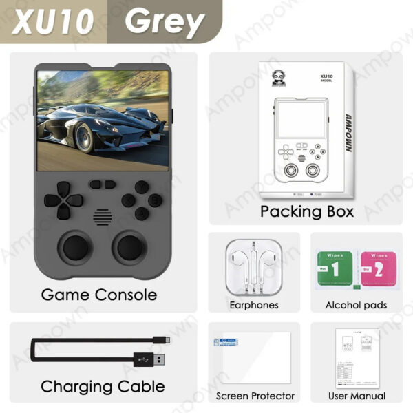 b08459a378afd91f Ampown XU10 Handheld 3.5" IPS Screen 3000mAh Battery Linux System Miyoo RG35XX Portable Video Game Console Kid Gift