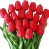 b084c9edcf9d0e8a Dark Pink Tulips Artificial Flowers 20Pcs Real Touch Faux Fake Tulips Flowers for Home Office Wedding Decor Artificial Tulips Flower Arrangement Bouquet Faux Flowers for Decoration
