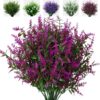 b085b8592c79f4f0 Artificial Plants Flowers Grass Shrubs 8 Pack No Fade Faux Plastic Flowers Outdoor for Farmhouse Garden Porch Patio Indoor Wedding Decoration Greenery Fake Plants uv Resistant