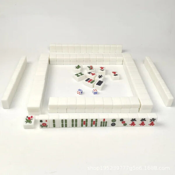 b0ab1cf726af369f 26mm Mini Chinese Set Portable Traditional Bloc Mahjong 144PCS Party Board Game Two Players Funny