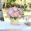Artificial Peonies Silk Flowers, Faux Peony Bouquet 4 Bundles Florals Arrangements Decor for Farmhouse Home Boho Wedding Table Centerpiece, Fake Plastic Flowers Bulk for Vase Decoration (Pink Purple)