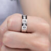 AnuJewel 4mm Moissanite Wedding Sterling Sier Lab Created Diamond Band Men Women Ring Customized Jewelry