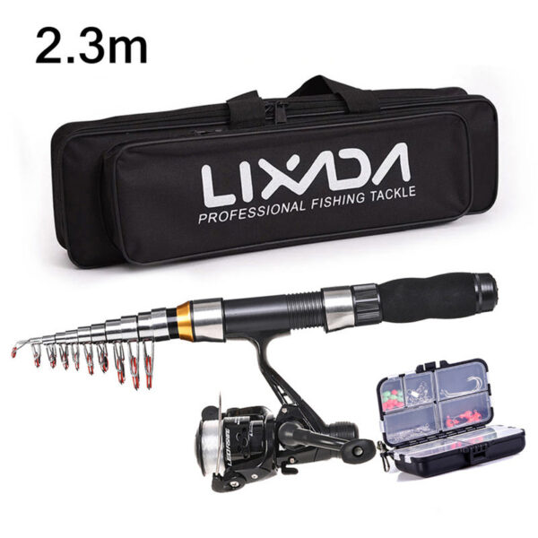 b0d8b4e713d4c43a Lixada 2.1m 2.3 m Telescc Combo Full Kit Carbon Fiber Rod Pole Spinning Reel Fishing Bag Case Pesca Gear Set