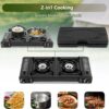 b0e56b0814b16984 Double Burner Butane Stove, Butane Camping Stove Kit with Carrying Case, Portable Auto Ignition Camping Burner for RV, Apartments, Outdoor