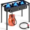 b0e6b164f01b01fc Outvita 150,000 BTU Portable Gas Camping Stove, Outdoor Propane Burner with 20psi Regulator, High Pressure Single Cooker Camp Cooking Home Brewing and Frying
