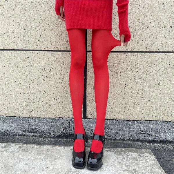 Women Socks Tights Stockings Slim See-Through Lingerie Lace Leggings Winter Women's Pantyhose Red Bodys Sexy Mujer Bottom
