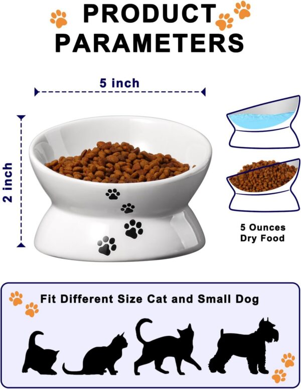 b0fda75d00db53ca Y YHY Cat Bowl Anti Vomiting, Raised Cat Food Bowls, Tilted Elevated Cat Bowl, Ceramic Pet Food Bowl for Flat Faced Cats, Small Dogs, Protect Pet's Spine, Dishwasher Safe