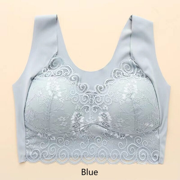 Women Lace Bra Camisole Underwear Bue L XL XXL Breathable V Neck Gather Up Soft Comfortabl Casual