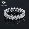 b11b4a0c49b4a4f5 Marquise Cut Full Moissanite Diamond Rings with Certificate Sterling Sier Wedding Ring Eternity Band for Women Men KUTPF