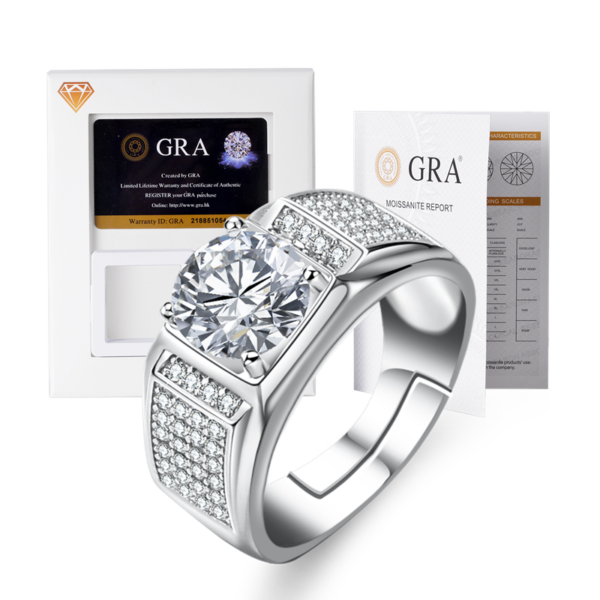 b1205478b7245feb Business temperament GRA ring two caramosanshi heart eight arrow cutting fashion domineering star diamond man jewel